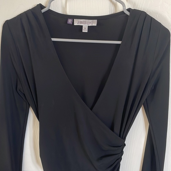 Jennifer Lopez black ruched Dress size XS - Picture 3 of 12